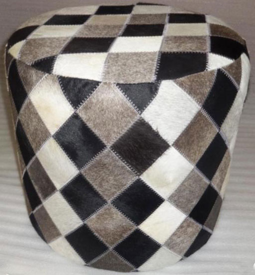 Patch Work Round Ottoman